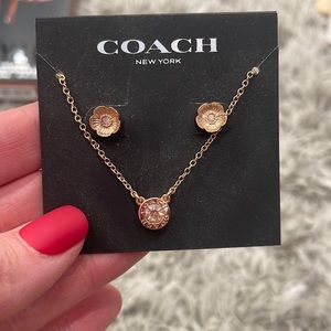 Coach matching earrings and necklace NWT
